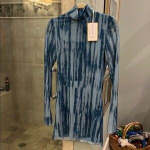 Zara Blue Tie-Dye Mini Dress